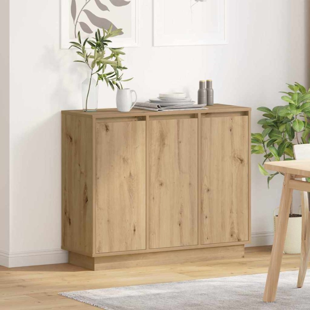 vidaXL Πλευρικό Τραπέζι LED Artisan Oak 90 x 32 x 75 εκ.