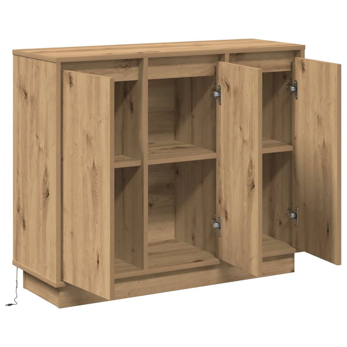 vidaXL Πλευρικό Τραπέζι LED Artisan Oak 90 x 32 x 75 εκ.