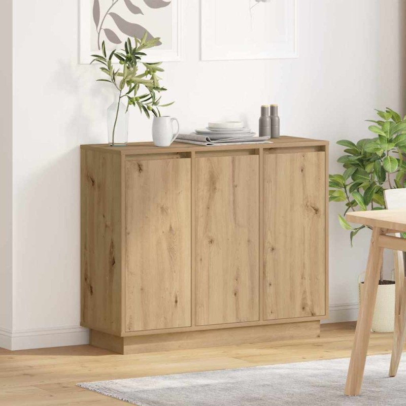 vidaXL Πλευρικό Τραπέζι LED Artisan Oak 90 x 32 x 75 εκ.