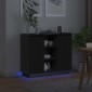 vidaXL Πλευρικό Τραπέζι LED Μαύρη Οξυά 90 x 32 x 75 εκ.