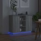 vidaXL Πλευρικό Τραπέζι LED Γκρίζο Σονομα 90 x 32 x 75 εκ.