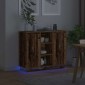 vidaXL Πλευρικό Τραπέζι LED Παλιό ξύλο 90 x 32 x 75 εκ.