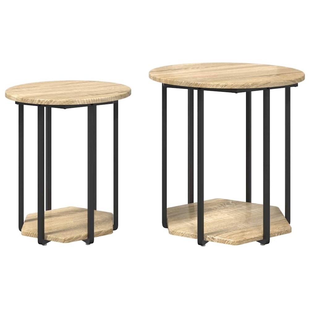 vidaXL Σετ βοηθητικά τραπεζάκια 2 τμχ. Καφέ 50 x 50 x 50,5 cm