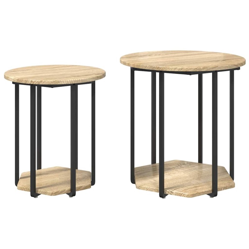 vidaXL Σετ βοηθητικά τραπεζάκια 2 τμχ. Καφέ 50 x 50 x 50,5 cm