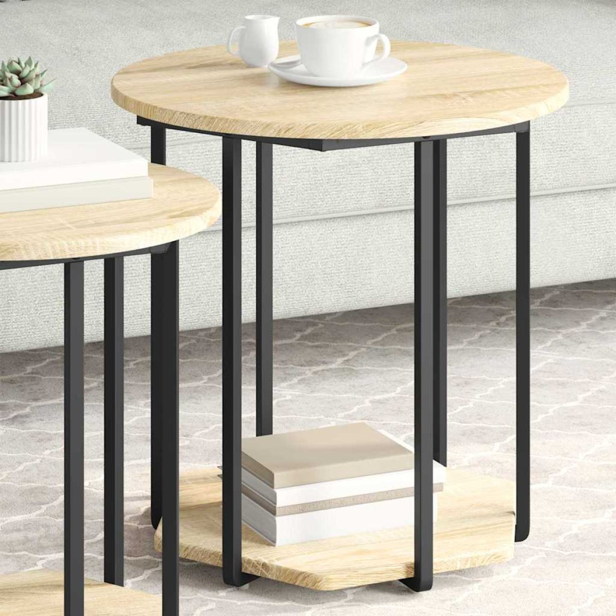 vidaXL Σετ βοηθητικά τραπεζάκια 2 τμχ. Καφέ 50 x 50 x 50,5 cm
