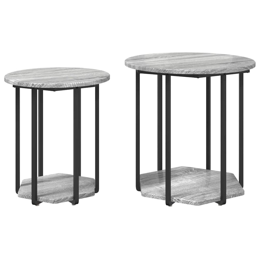 vidaXL Σετ βοηθητικά τραπεζάκια 2 τμχ. Γκρι 50 x 50 x 50,5 cm