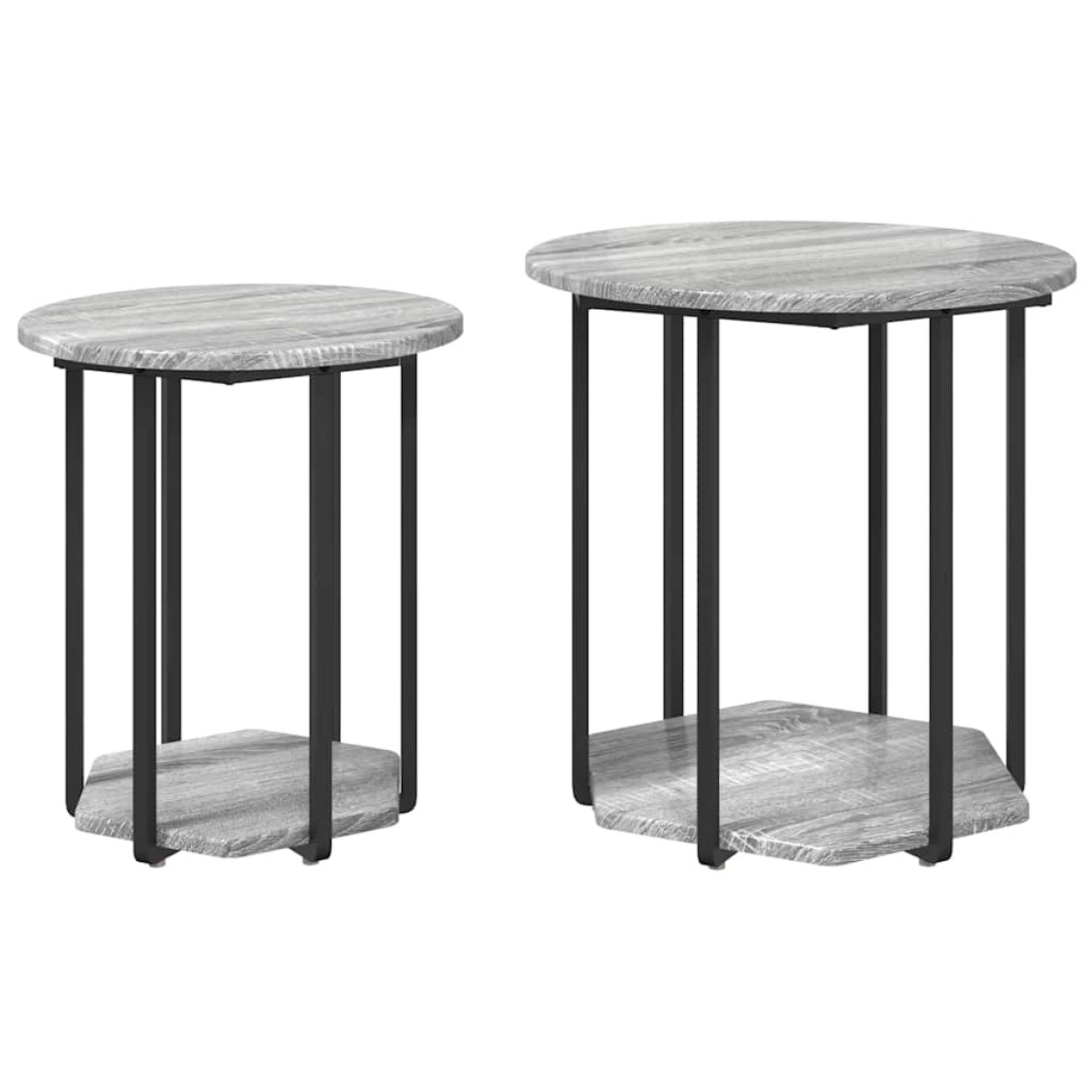 vidaXL Σετ βοηθητικά τραπεζάκια 2 τμχ. Γκρι 50 x 50 x 50,5 cm