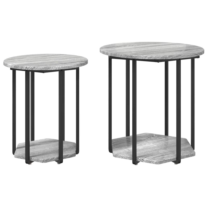vidaXL Σετ βοηθητικά τραπεζάκια 2 τμχ. Γκρι 50 x 50 x 50,5 cm