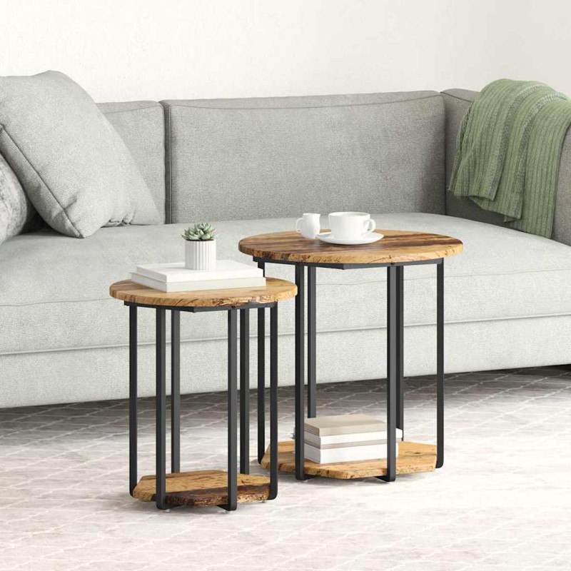vidaXL Σετ βοηθητικά τραπεζάκια 2 τμχ. Καφέ 50 x 50 x 50,5 cm