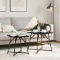 vidaXL Σετ βοηθητικά τραπεζάκια 2 τμχ. Μαύρη Οξυά 50 x 50 x 50 cm