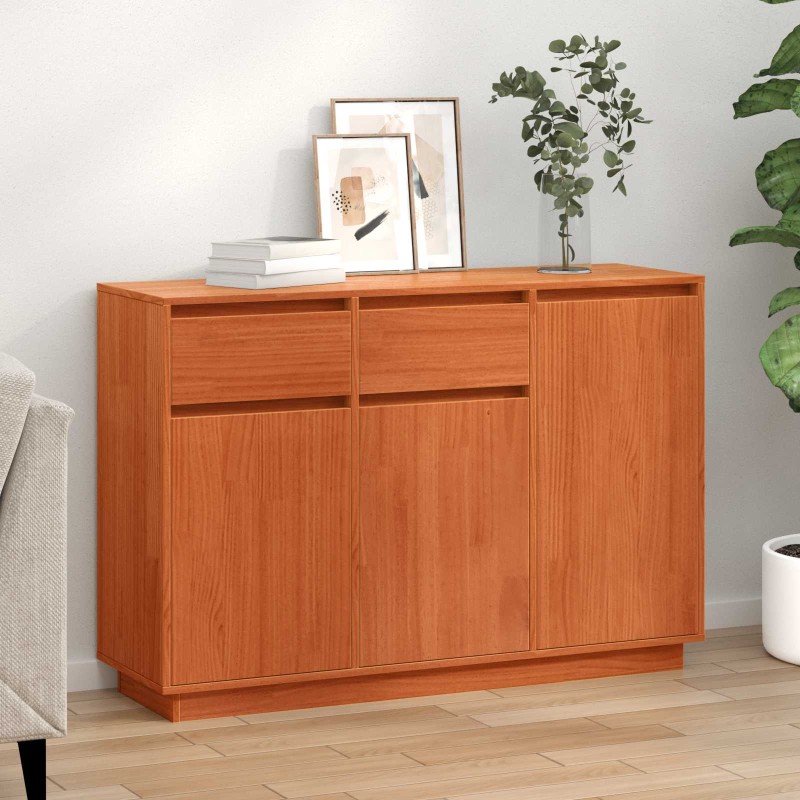 vidaXL Πλαϊνό γραφείο με συρτάρι Κερωτό καφέ 110 x 34 x 75 εκ