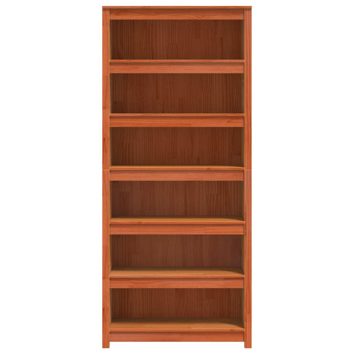 vidaXL Βιβλιοθήκη Κερωτό καφέ 80 x 35 x 183 εκ. Στερεά ξυλεία πεύκου