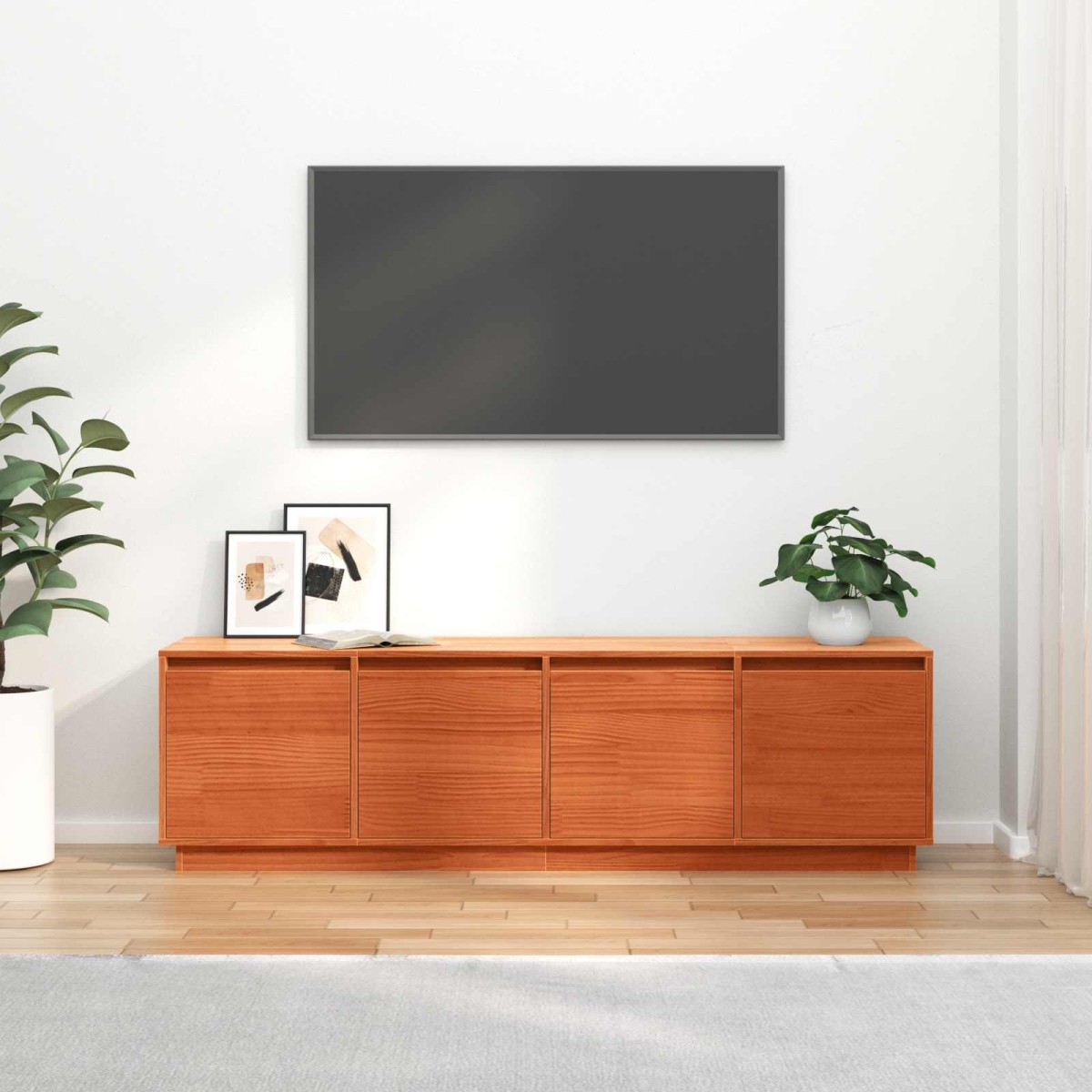 vidaXL Ντουλάπι TV 156 x 37 x 45 εκ Καφέ Επεξεργασμένο Ξύλο