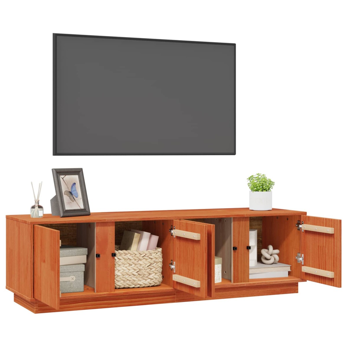 vidaXL Ντουλάπι TV Κερωμένο Καφέ 140 x 40 x 40 εκ Στερεό πεύκο