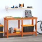 vidaXL Πάγκος εργασίας Κερωμένο Καφέ 140 x 50 x 80 cm Στερεό πεύκο