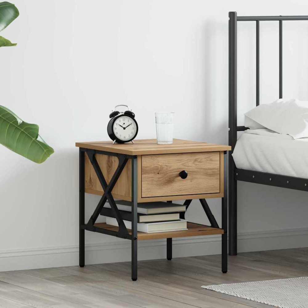 vidaXL Κομοδίνο artisan δρυς 40 x 42 x 45 εκ.