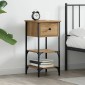 vidaXL Κομοδίνο Καφέ 33.5 x 36 x 70 εκ Μηχανικά επεξεργασμένο ξύλο