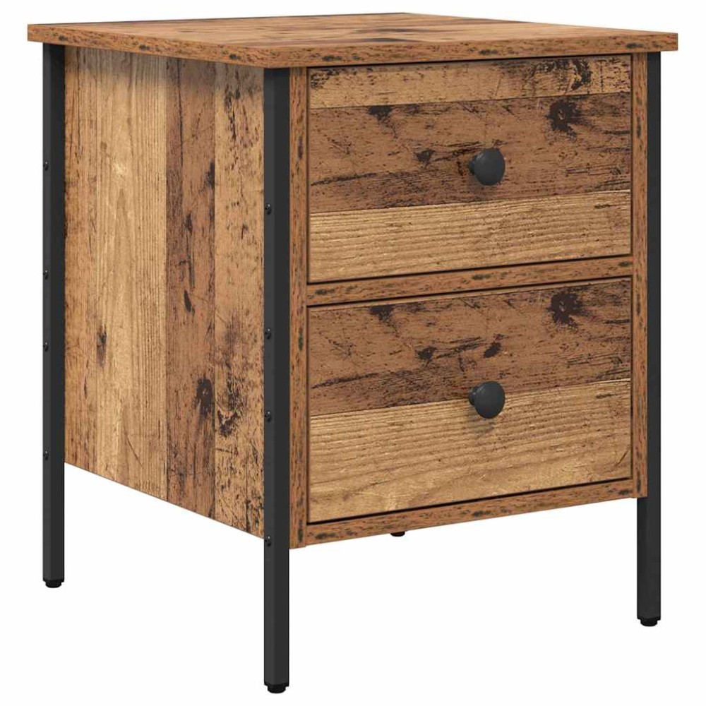 vidaXL Κομοδίνο με συρτάρι Παλαιό ξύλο 40 x 42 x 50 cm