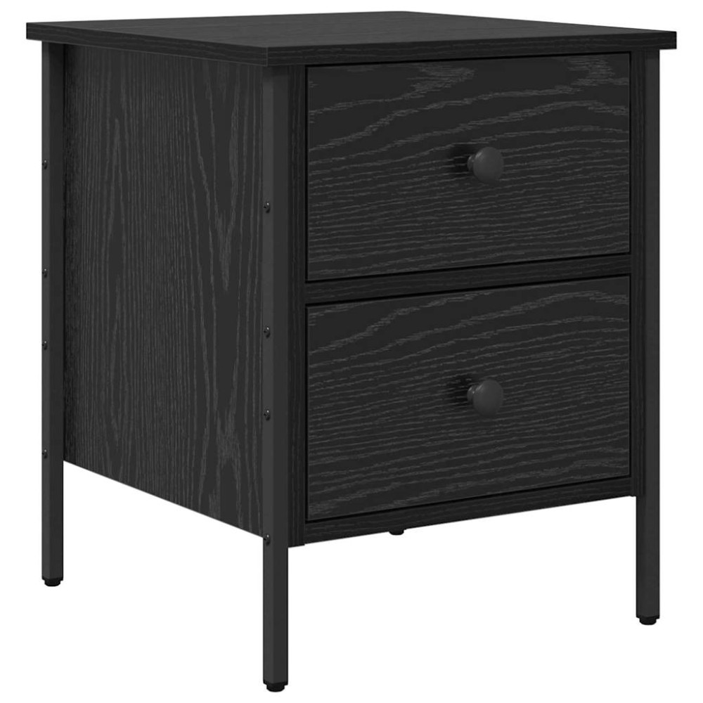 vidaXL Κομοδίνο με συρτάρι Μαύρη δρυς 40 x 42 x 50 cm