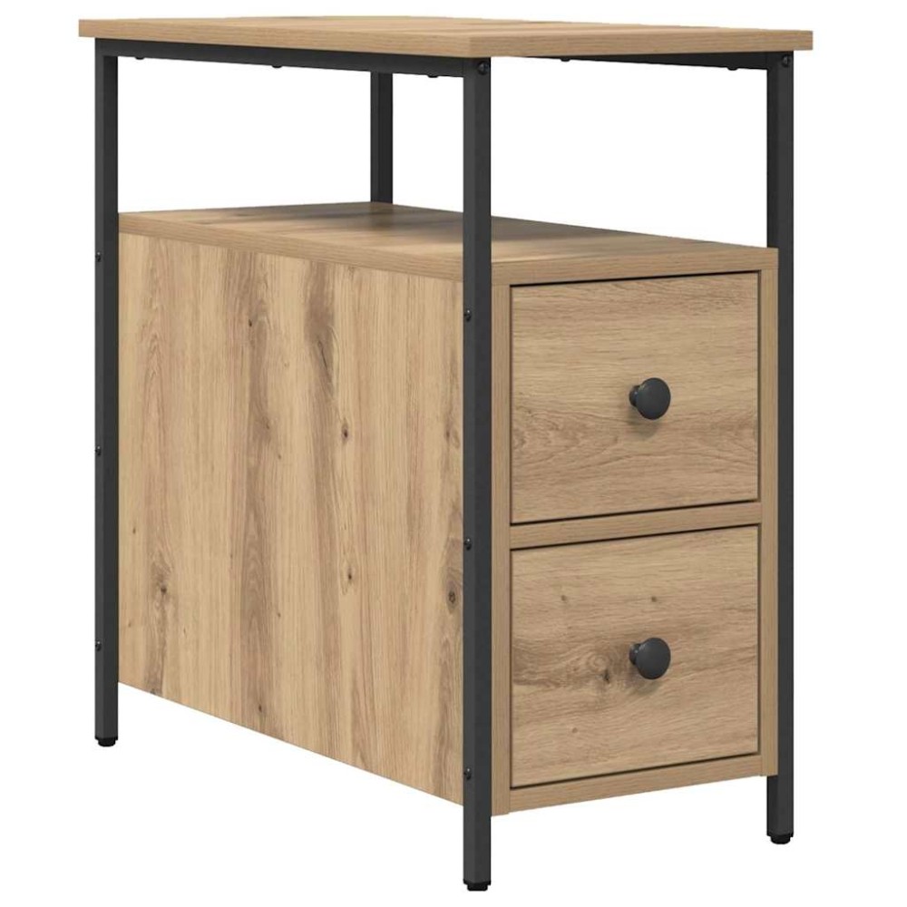 vidaXL Κομοδίνο artisan δρυς 30 x 60 x 60 εκ. Επεξεργασμένο ξύλο