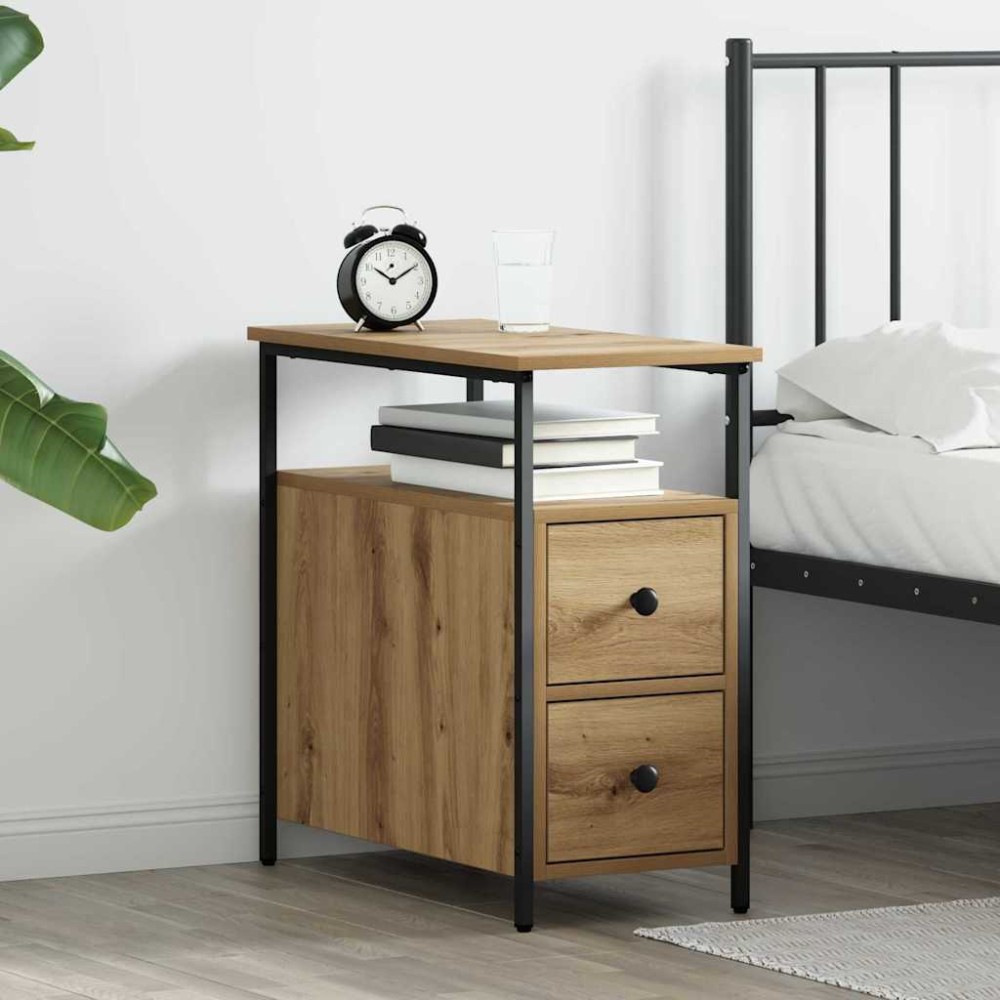 vidaXL Κομοδίνο artisan δρυς 30 x 60 x 60 εκ. Επεξεργασμένο ξύλο