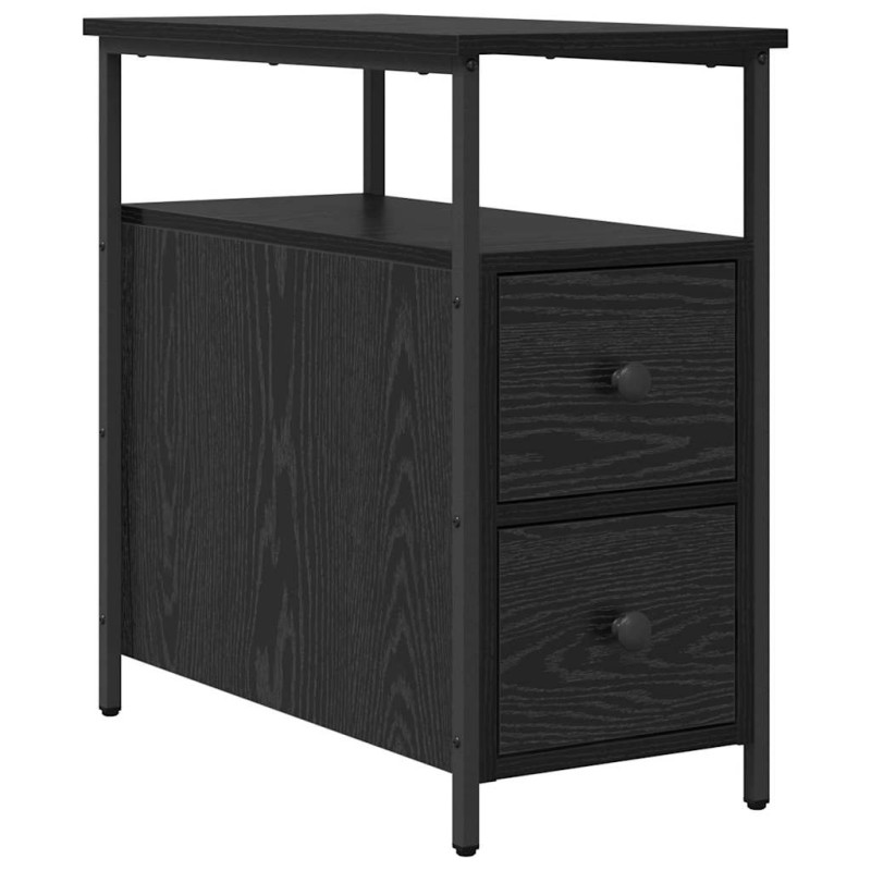 vidaXL Κομοδίνο Μαύρη δρυς 30 x 60 x 60 εκ. Επεξεργασμένο ξύλο