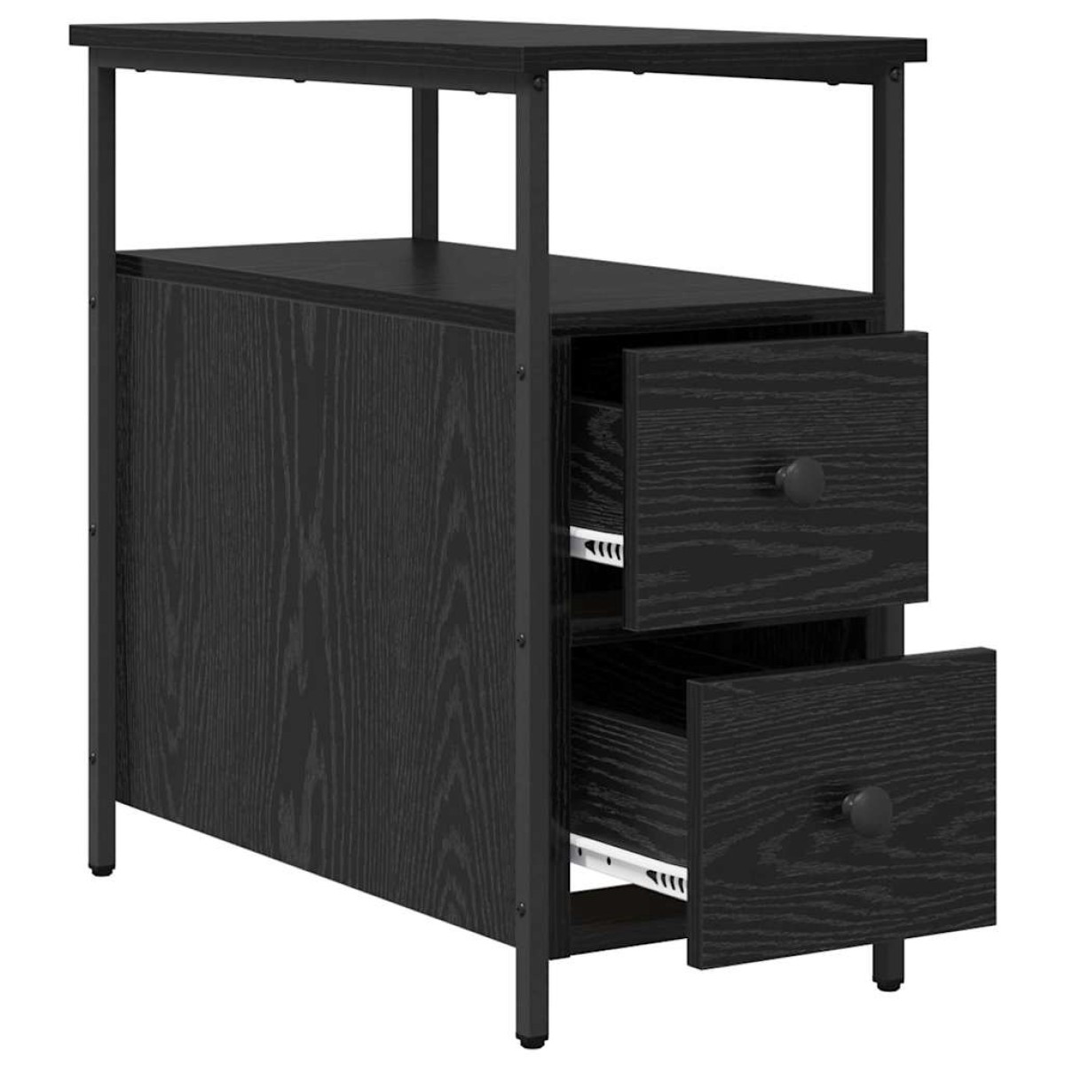vidaXL Κομοδίνο Μαύρη δρυς 30 x 60 x 60 εκ. Επεξεργασμένο ξύλο