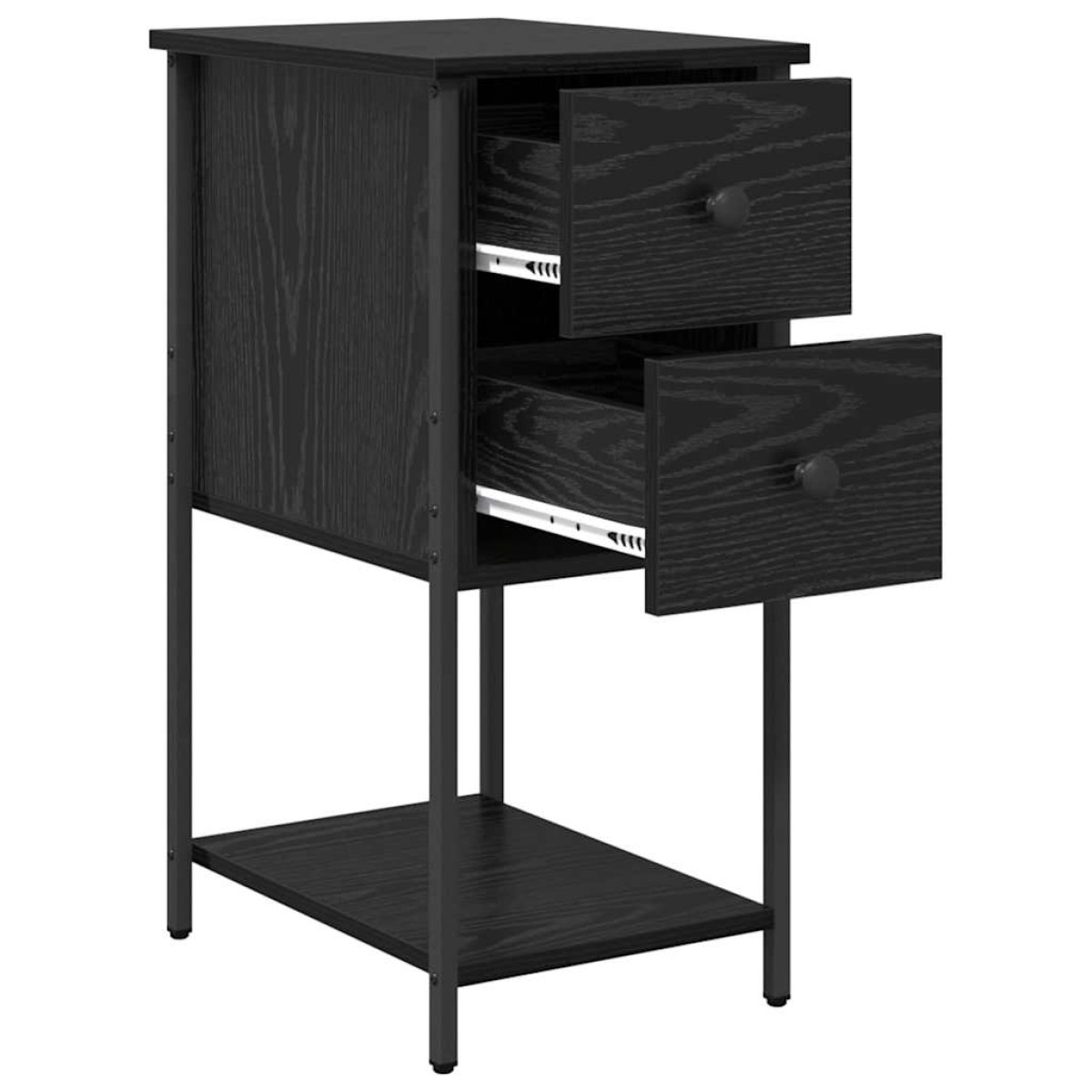 vidaXL Κομοδίνο 2 τμχ. Μαύρη δρυς 32 x 42 x 70 εκ Επεξεργασμένο ξύλο