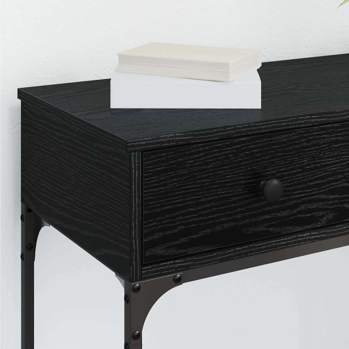 vidaXL Τραπέζι κονσόλας Μαύρη δρυς 75 x 34,5 x 75 εκ