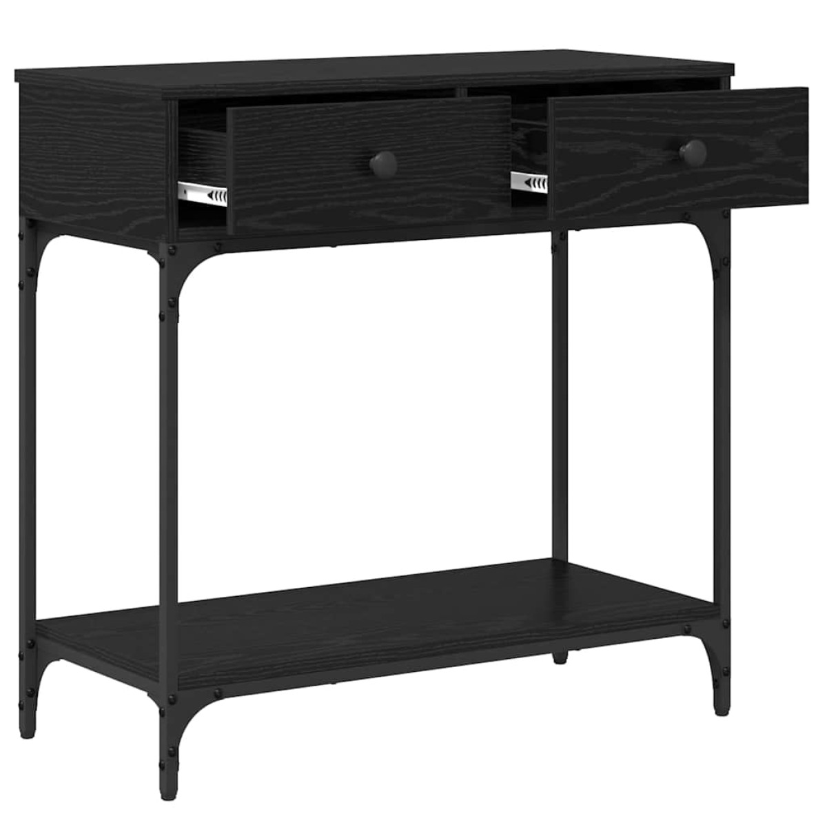 vidaXL Τραπέζι κονσόλας Μαύρη δρυς 75 x 34,5 x 75 εκ