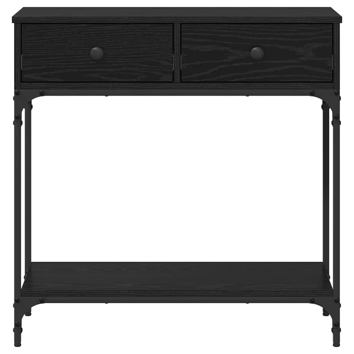 vidaXL Τραπέζι κονσόλας Μαύρη δρυς 75 x 34,5 x 75 εκ