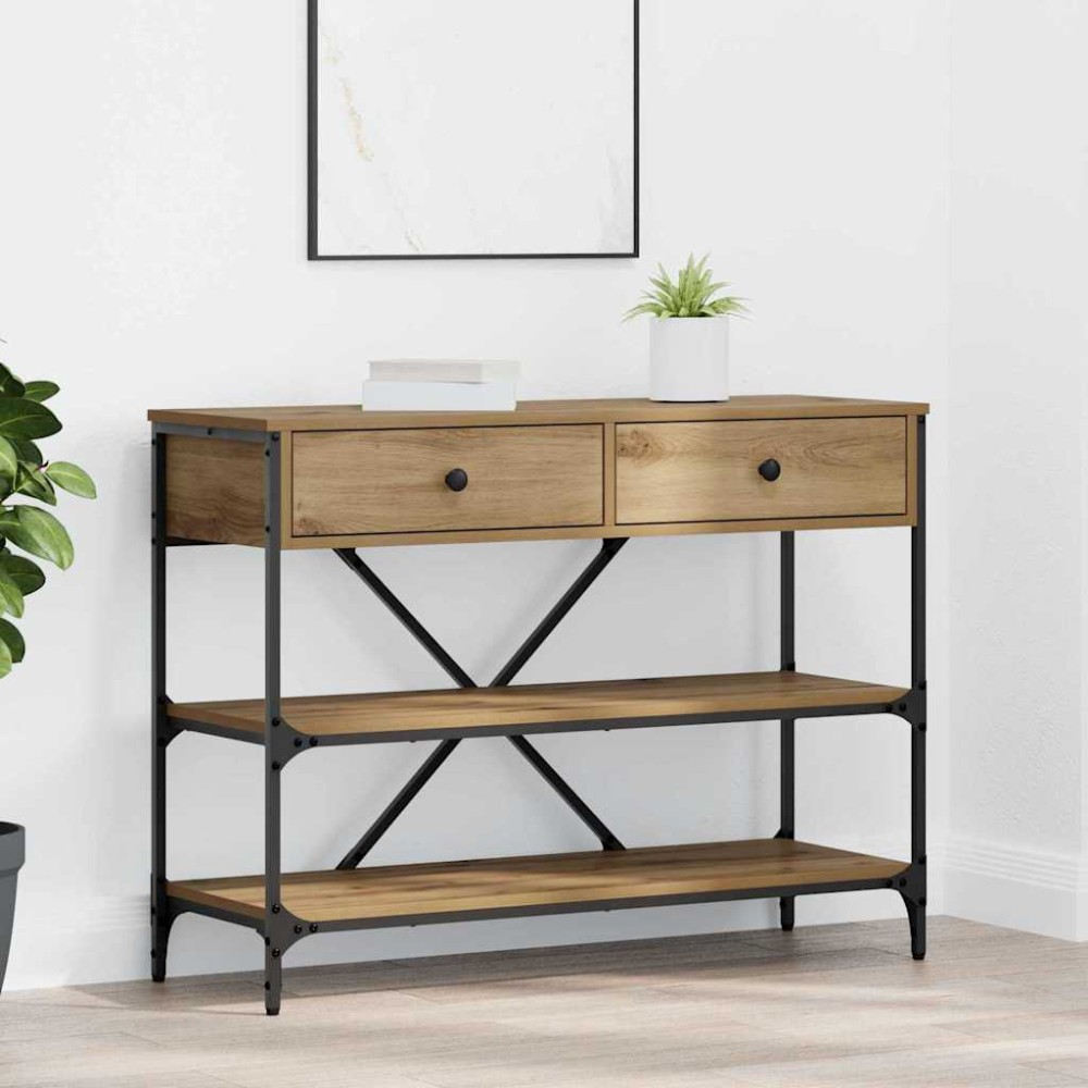 vidaXL Τραπέζι κονσόλας Καφέ 100 x 34,5 x 75 εκ. ξύλο