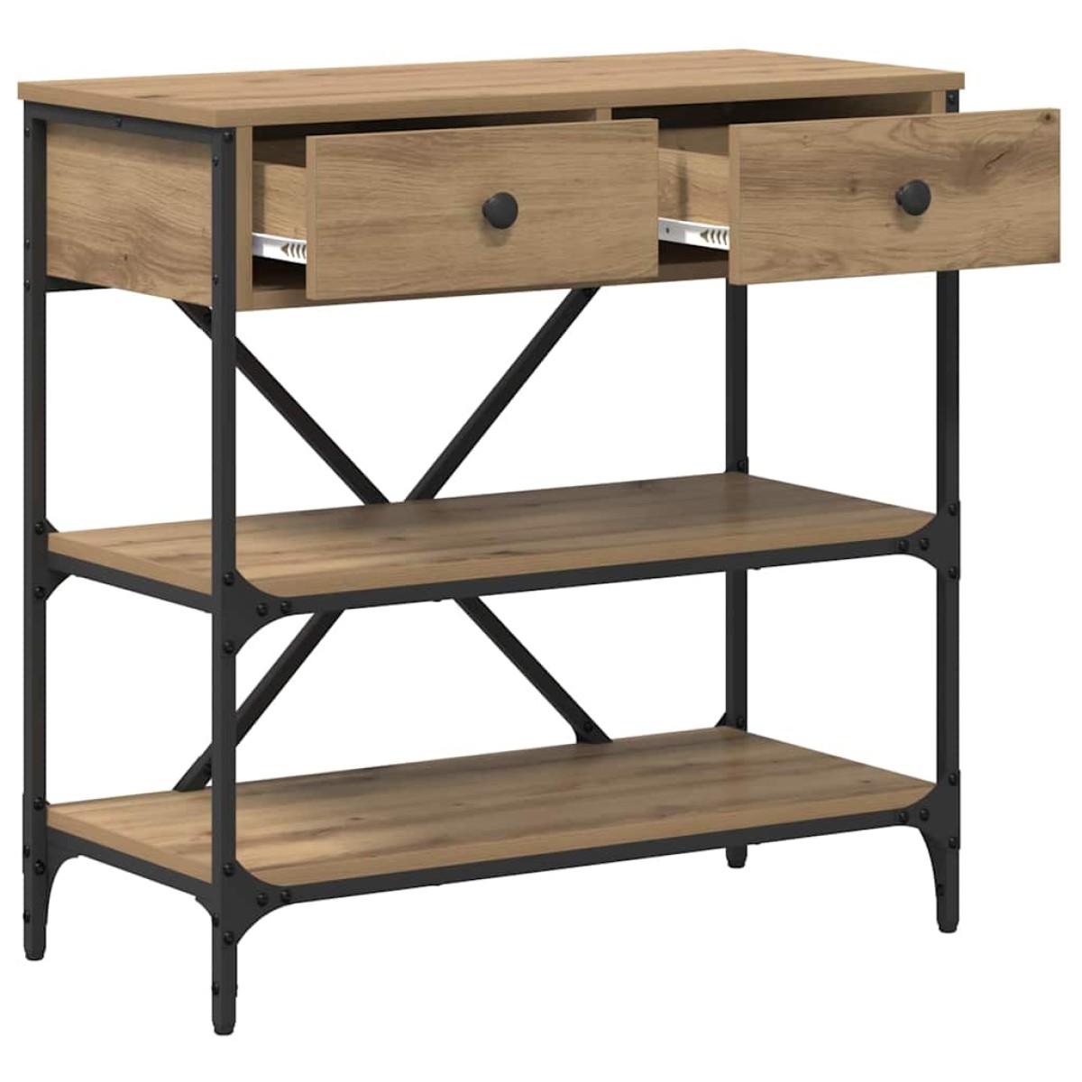 vidaXL Τραπέζι κονσόλας Καφέ 75 x 34,5 x 75 εκ ξύλο