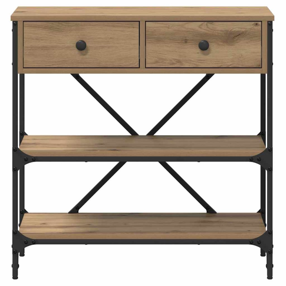 vidaXL Τραπέζι κονσόλας Καφέ 75 x 34,5 x 75 εκ ξύλο