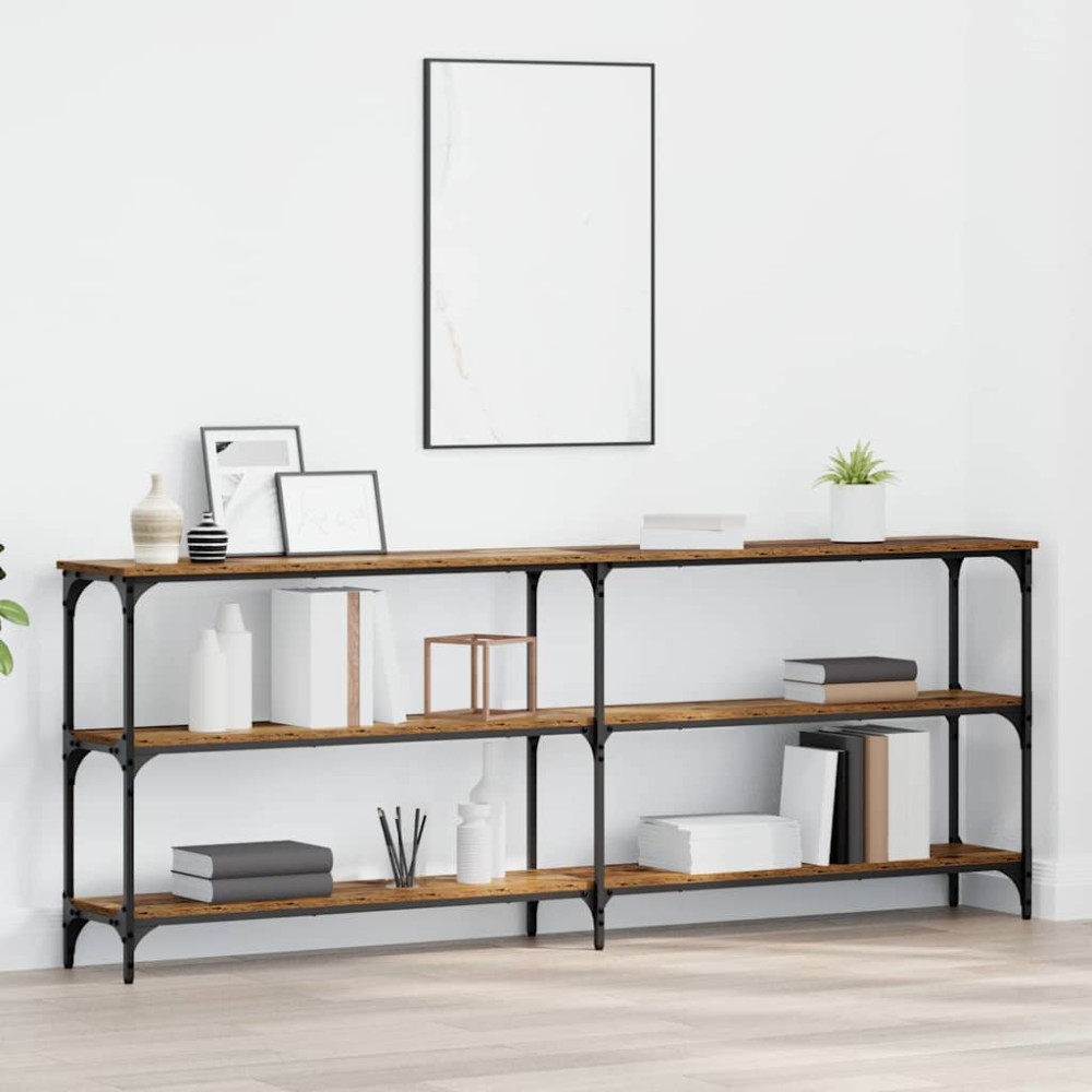 vidaXL Τραπέζι κονσόλας Παλιό Ξύλο 200 x 29 x 75 cm