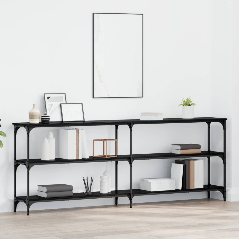 vidaXL Τραπέζι κονσόλας Μαύρη δρυς 200 x 29 x 75 cm