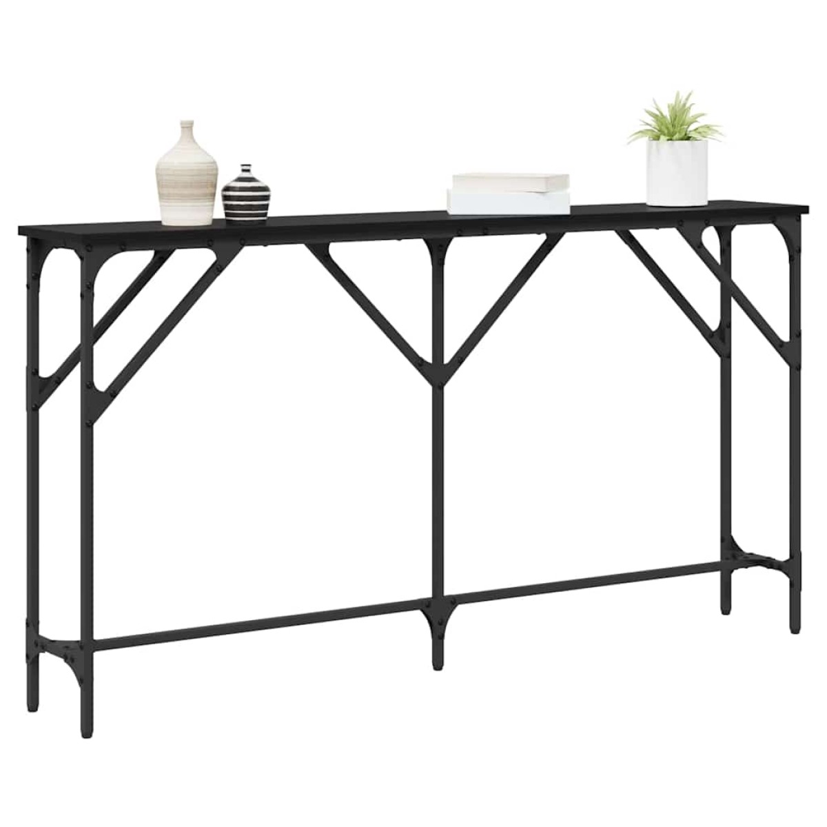 vidaXL Τραπέζι κονσόλας Μαύρη δρυς 140 x 23 x 75 cm