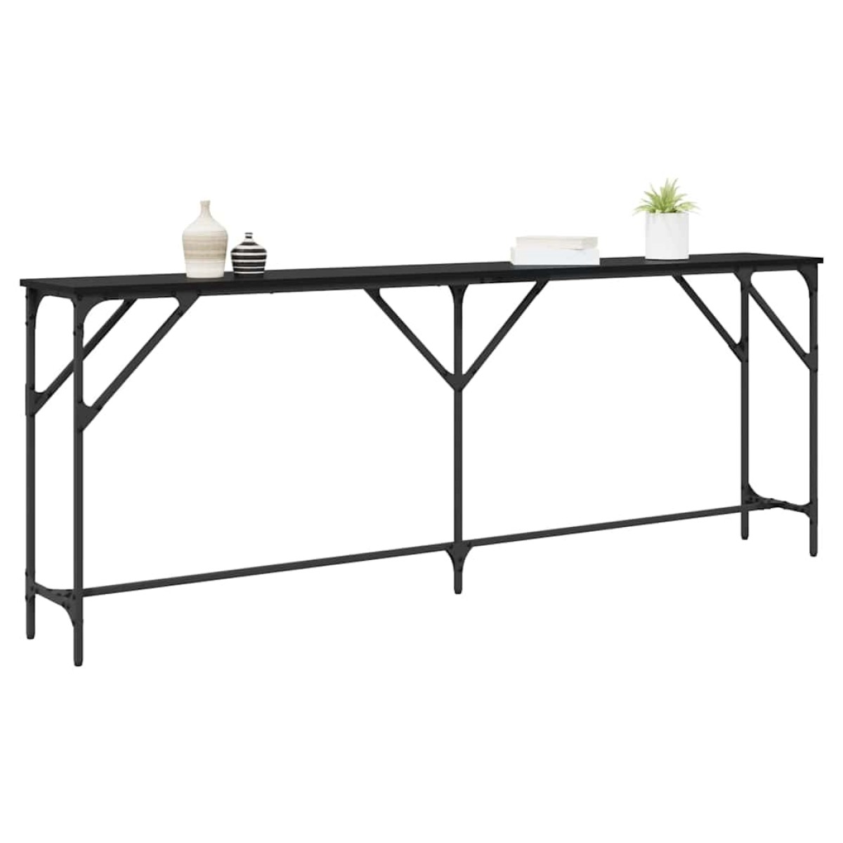 vidaXL Τραπέζι κονσόλας Μαύρη δρυς 200 x 29 x 75 cm