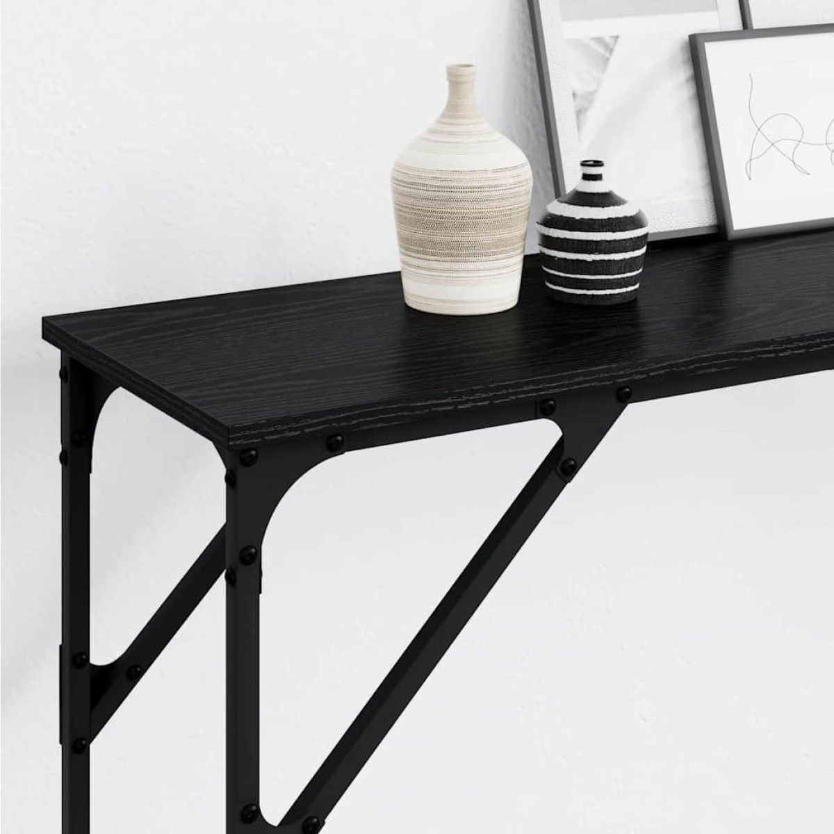vidaXL Τραπέζι κονσόλας Μαύρη δρυς 200 x 29 x 75 cm