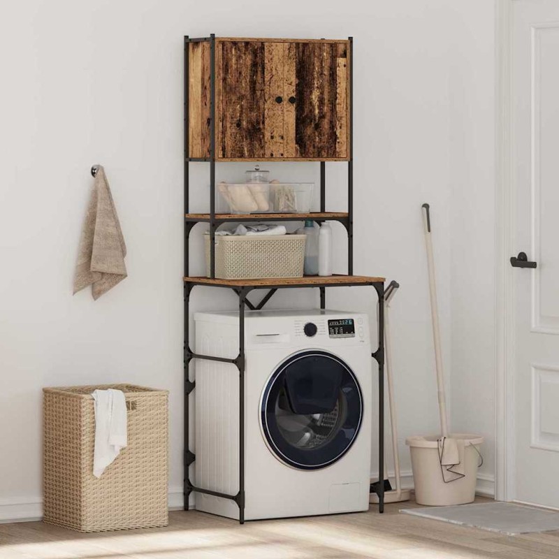 vidaXL Ντουλάπα Πλυντηρίου Παλιό ξύλο 68 x 48,5 x 194 εκ