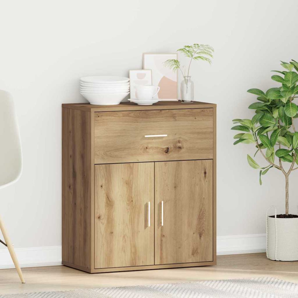 vidaXL Πλαϊνό γραφείο Artisan Oak 60 x 31 x 70 εκ Επεξεργασμένο Ξύλο