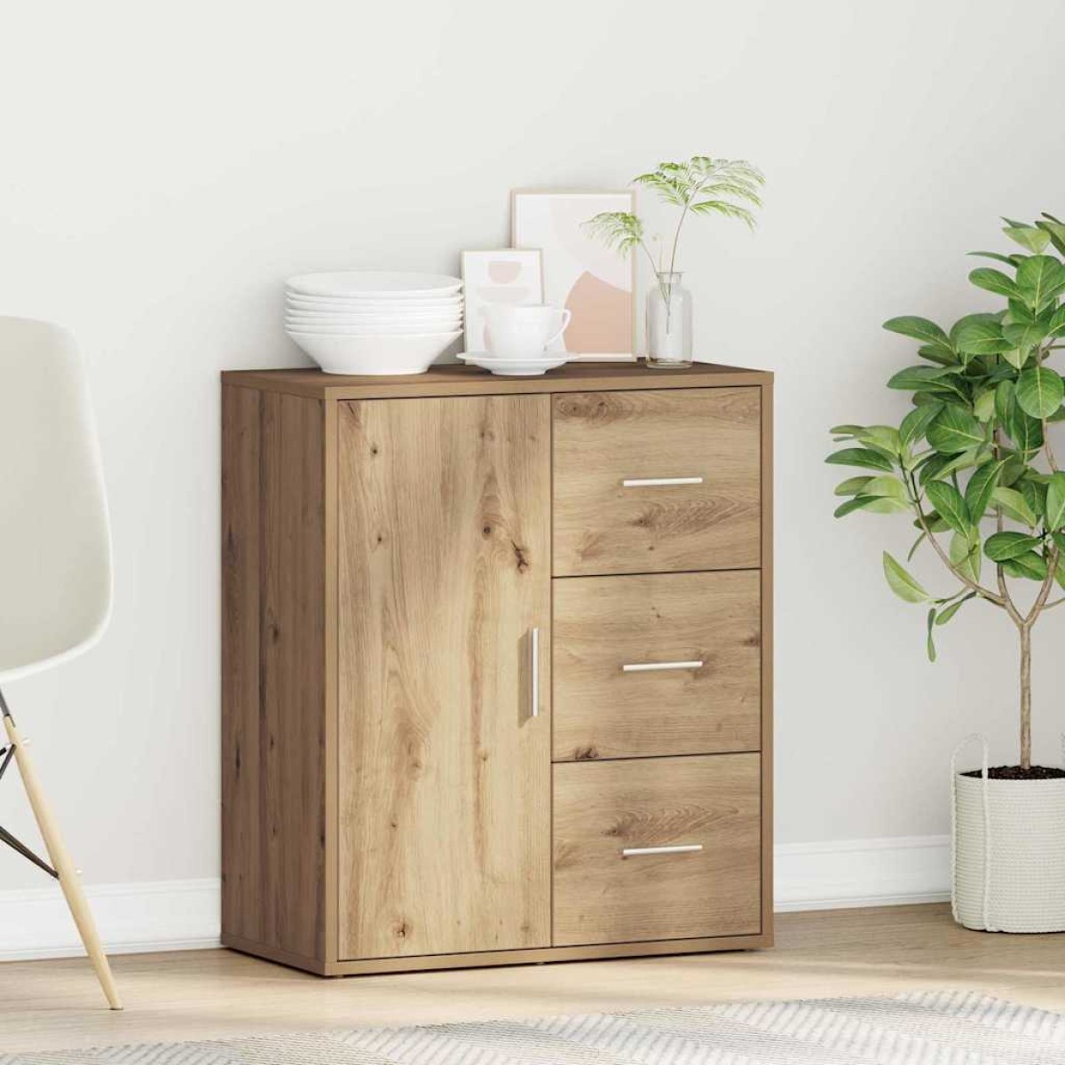 vidaXL Πλαϊνό γραφείο Artisan Oak 60 x 31 x 70 εκ Επεξεργασμένο Ξύλο