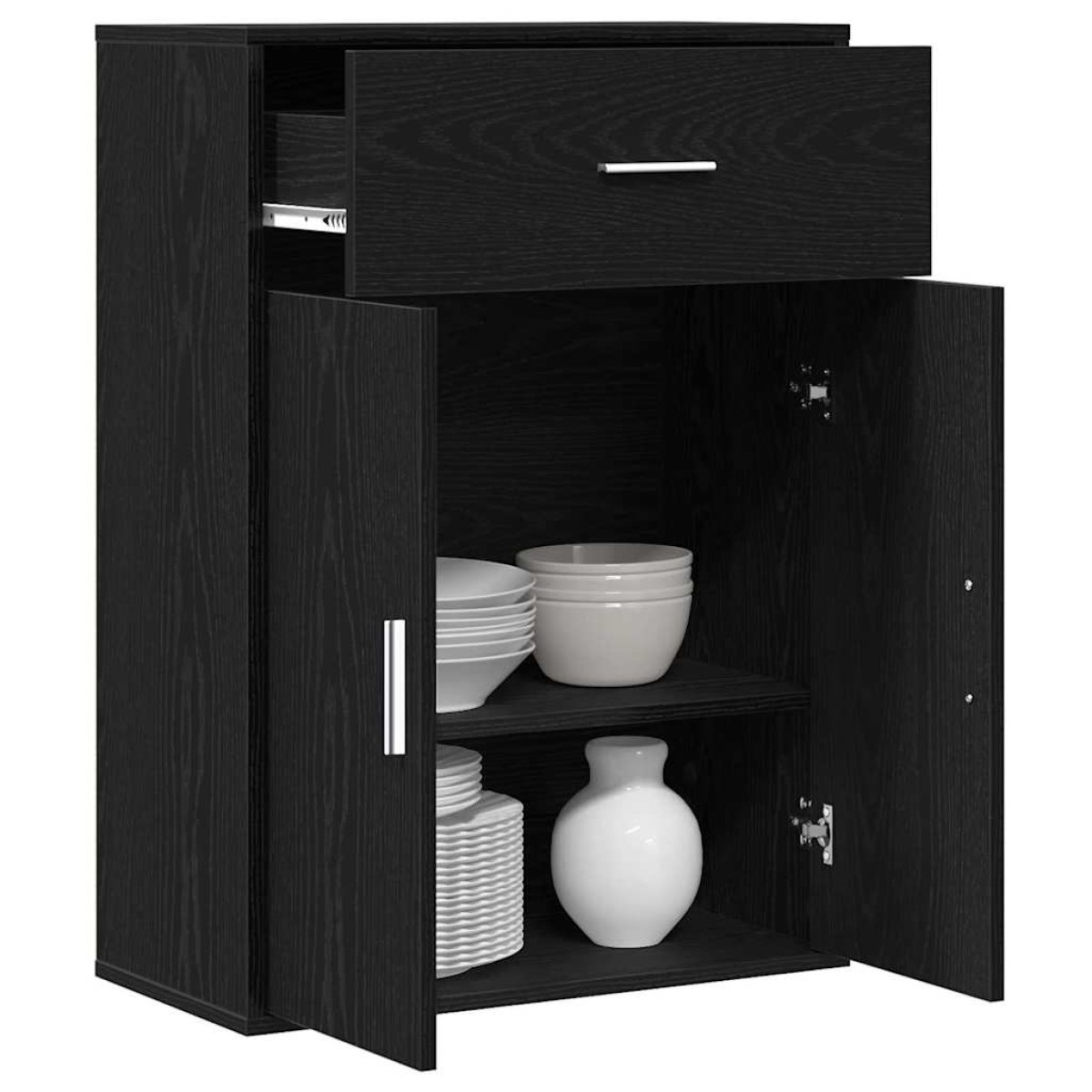 vidaXL Πλαϊνό γραφείο Μαύρη Οξυά 60 x 30 x 84 εκ Επεξεργασμένο Ξύλο
