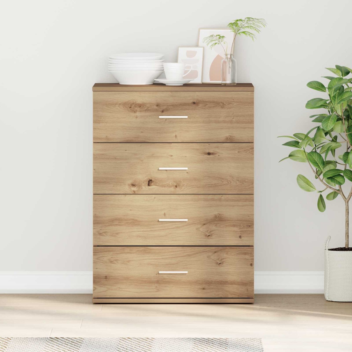 vidaXL Πλαϊνό γραφείο Artisan Oak 60 x 39 x 80 εκ Επεξεργασμένο Ξύλο