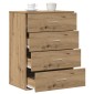 vidaXL Πλαϊνό γραφείο Artisan Oak 60 x 39 x 80 εκ Επεξεργασμένο Ξύλο