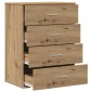 vidaXL Πλαϊνό γραφείο Artisan Oak 60 x 39 x 80 εκ Επεξεργασμένο Ξύλο