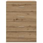 vidaXL Πλαϊνό γραφείο Artisan Oak 60 x 39 x 80 εκ Επεξεργασμένο Ξύλο