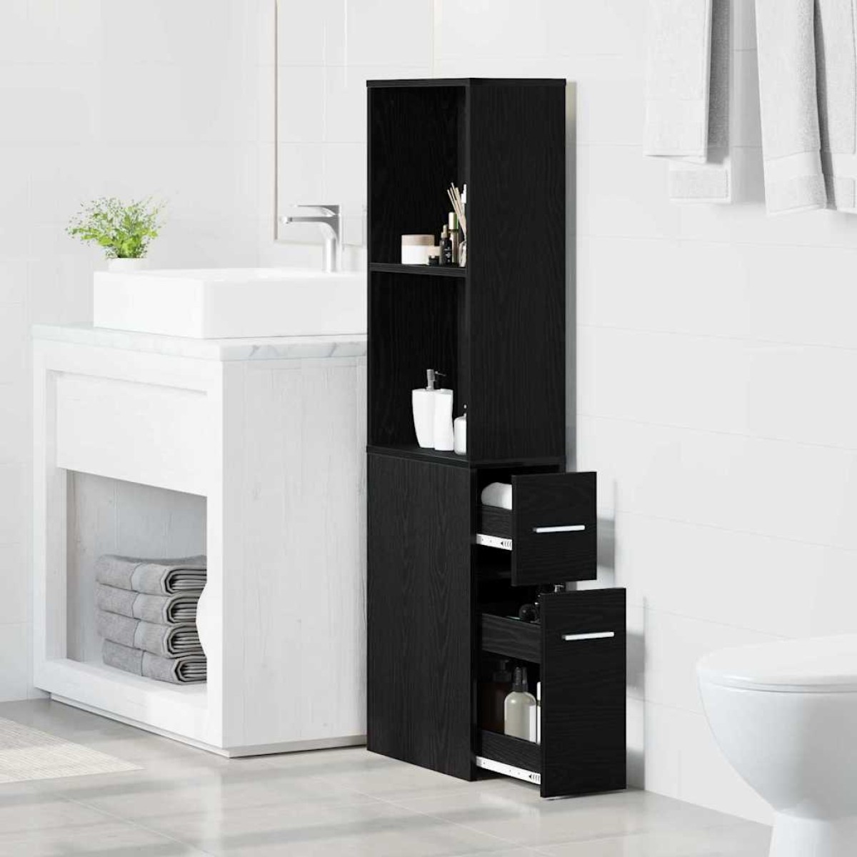 vidaXL Σετ Επίπλων Μπάνιου 22 x 41 x 135 εκ. Επεξεργασμένο ξύλο