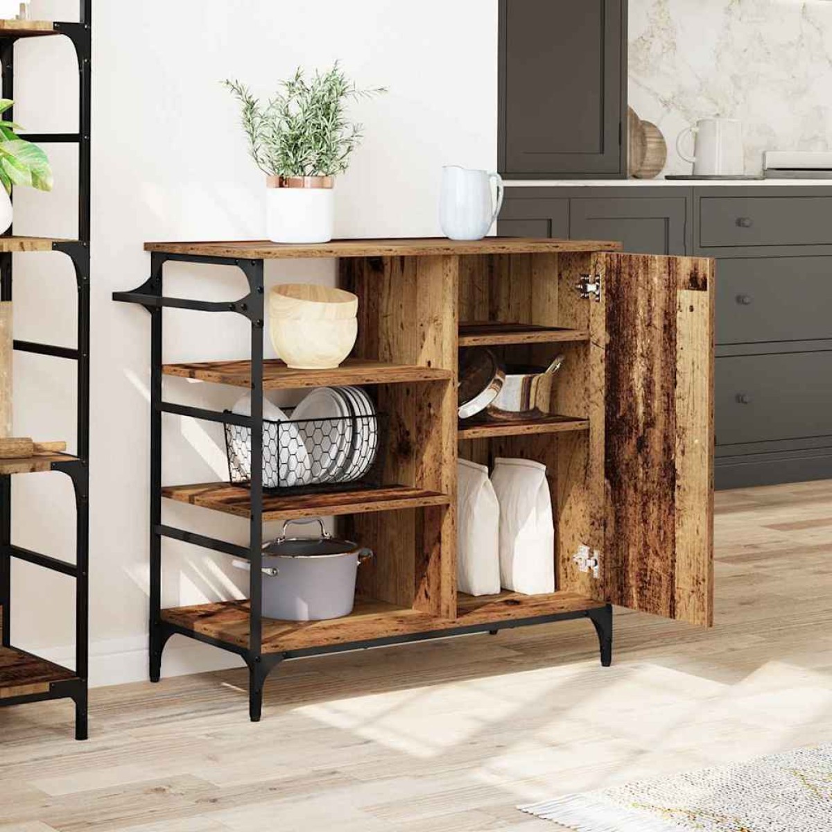 vidaXL Καρότσι Κουζίνας Παλιό ξύλο 87.5 x 39 x 84.5 εκ