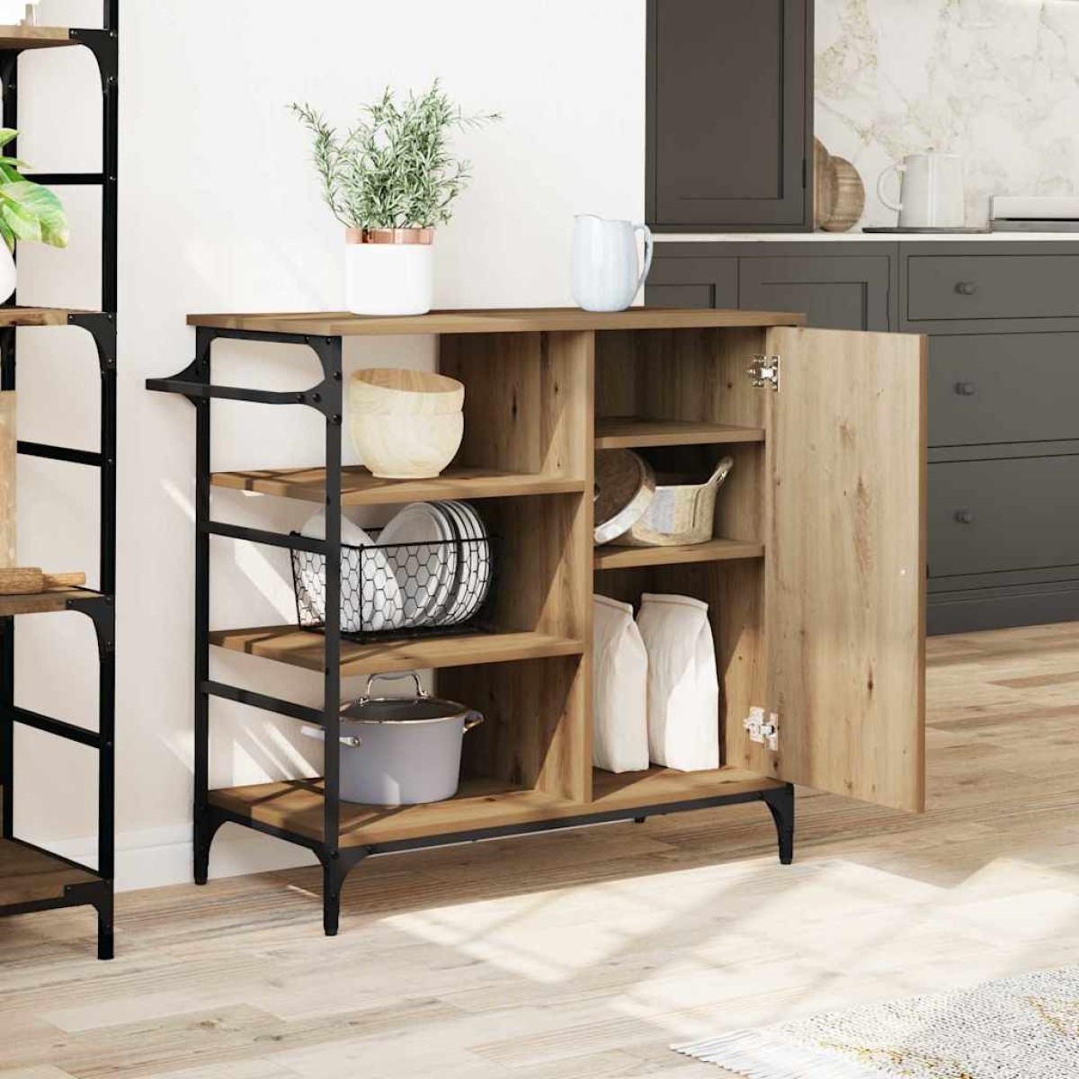 vidaXL Καρότσι Κουζίνας Artisan Oak 87.5 x 39 x 84.5 εκ